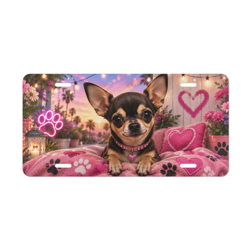 Chihuahua Puppy Vanity Plate | Cute Dog License Plate