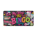 On My Way To The Bingo Vanity Plate | Colorful Retro Bingo Design