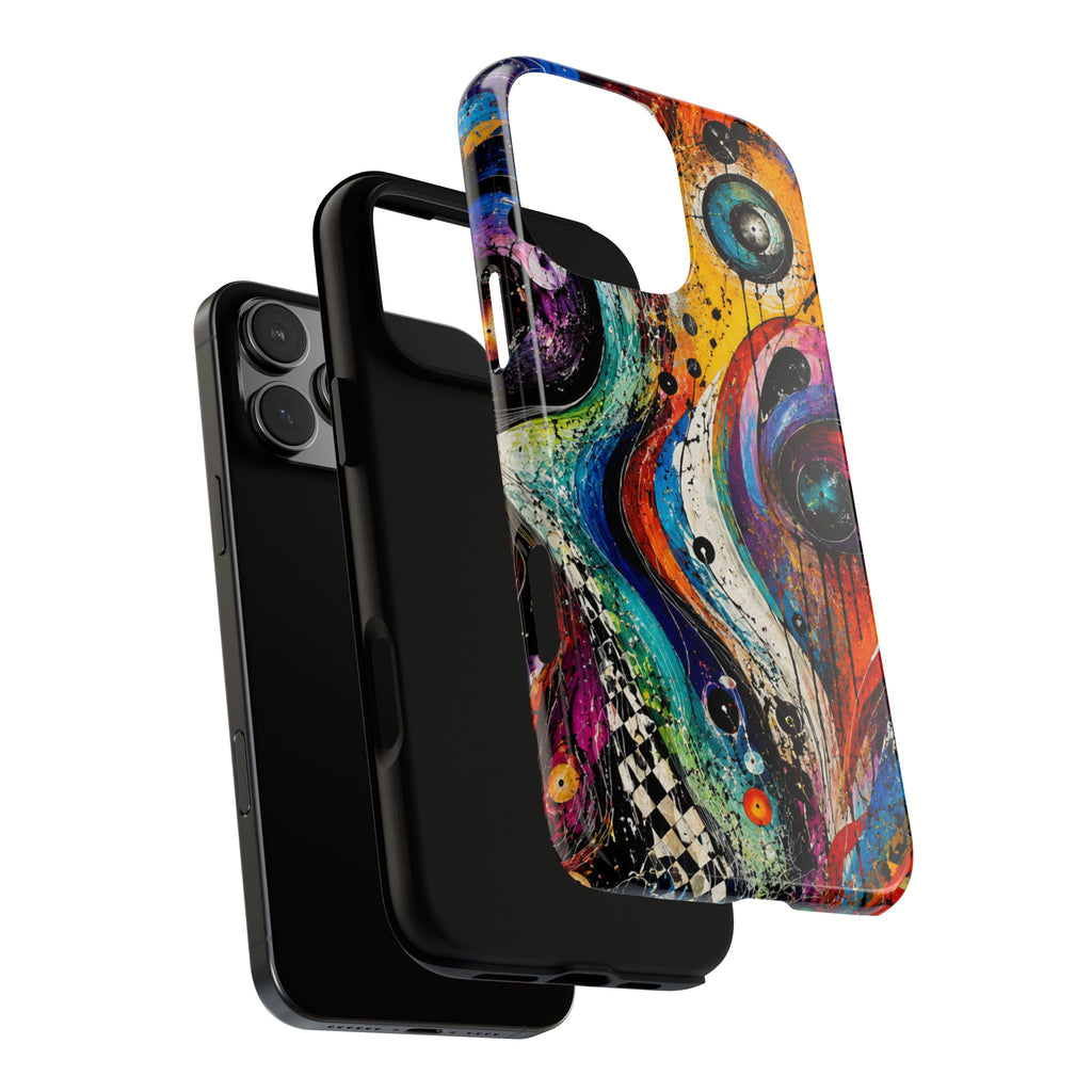 Abstract Cosmic Swirl Phone Case — Colorful Artistic iPhone Tough Case
