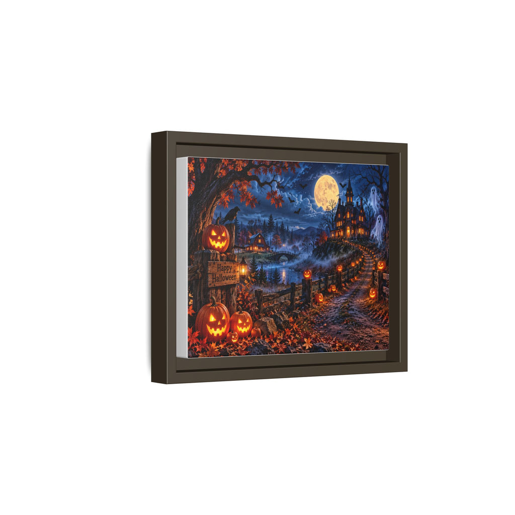 Halloween Pumpkin Path Matte Canvas Framed Wall Art