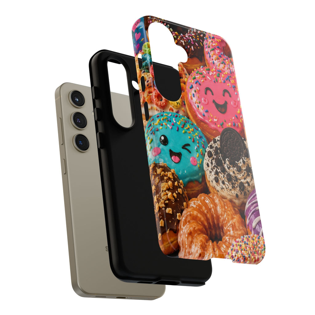Donut Smile Tough Phone Case — Cute Colorful Desserts Protective Cover