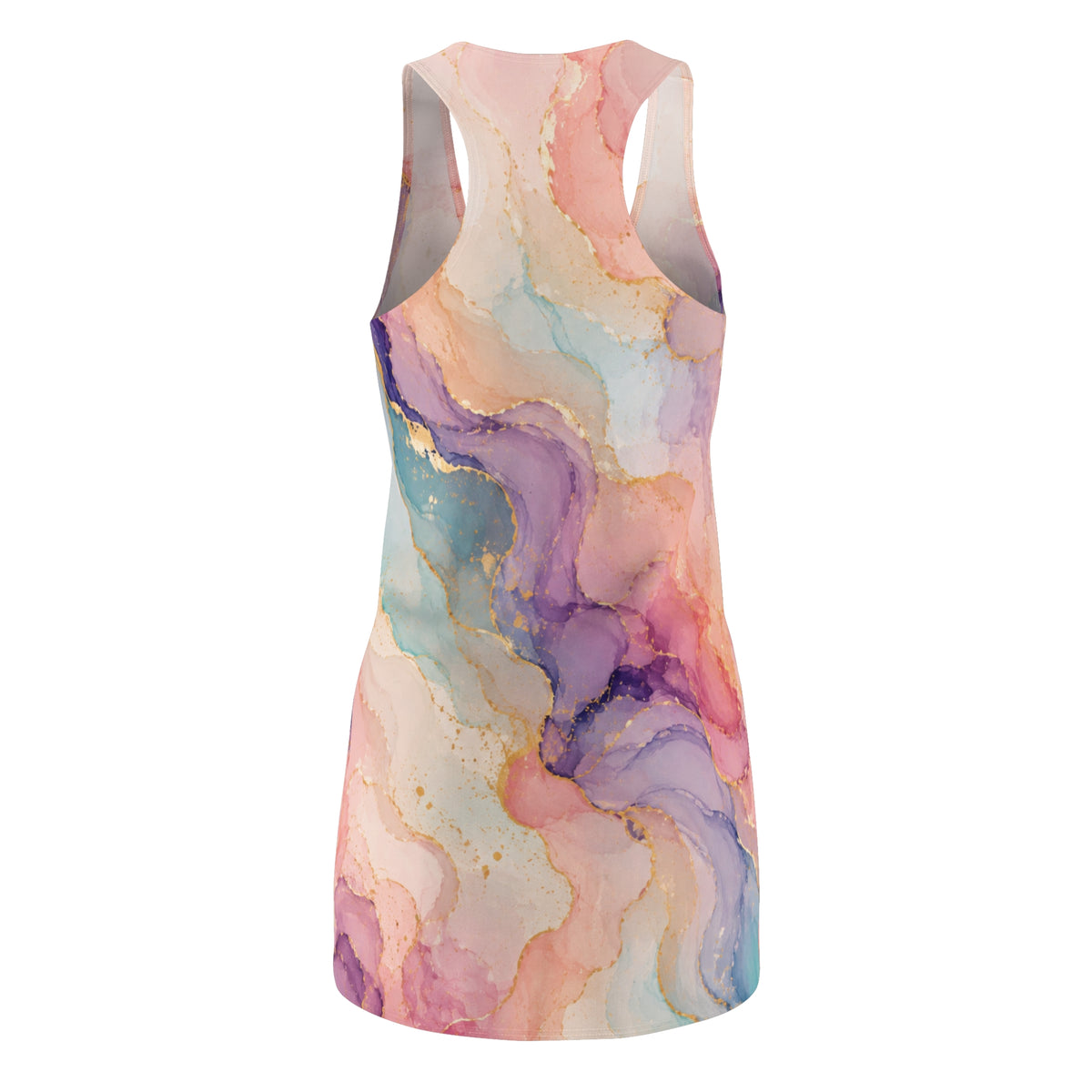 Watercolor Marble Print Racerback Dress | Pastel Abstract Swirls