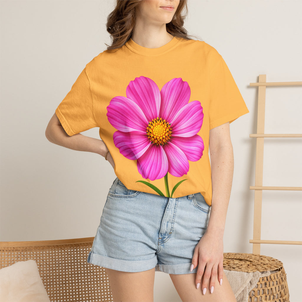 Pink Cosmos Flower T-shirt | Inspirational Back Quote