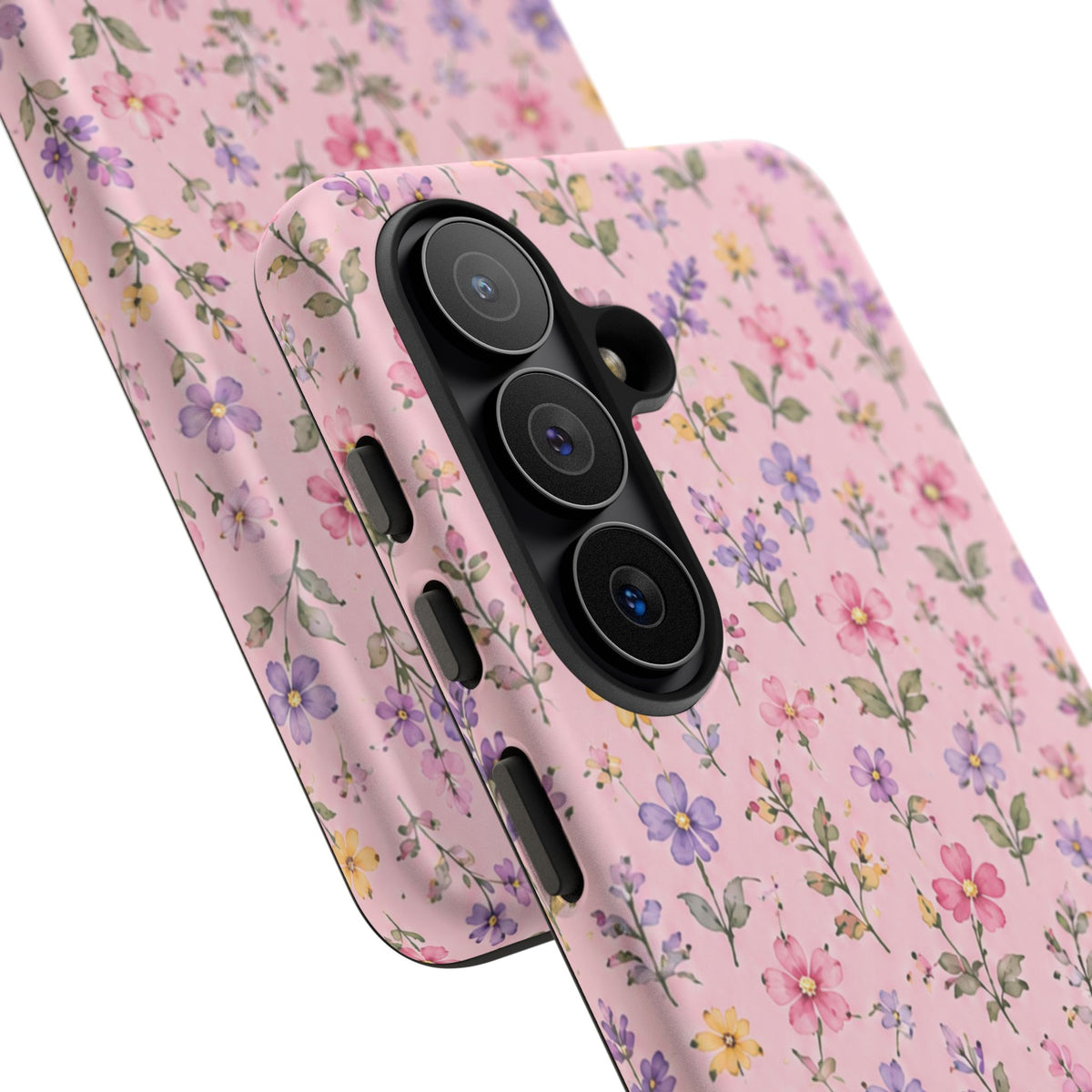 Floral Pink Tough Phone Case — Pastel Wildflower Protective Case