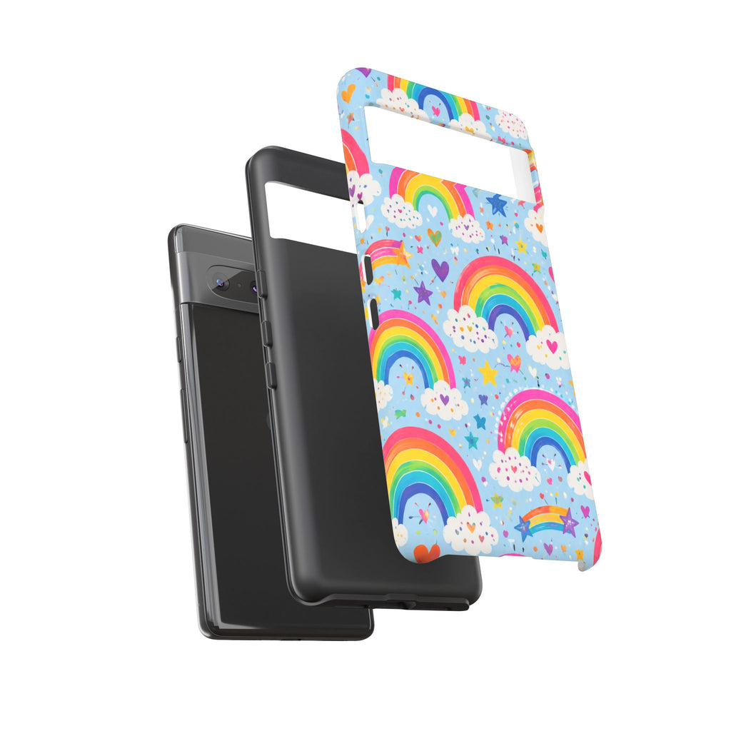 Rainbow Clouds Phone Case — Cute Pastel Rainbow Pattern Tough Case