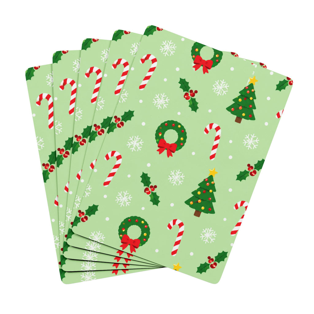 Christmas Poker Playing Cards — Festive Wreath, Candy Cane & Tree Deck