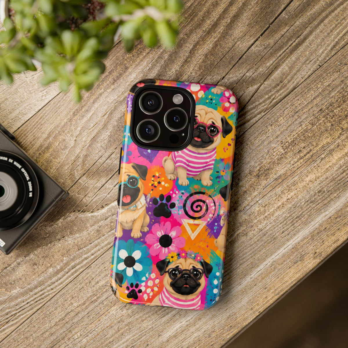 Pug Pop Art Phone Case — Colorful Pug Pattern Tough Case