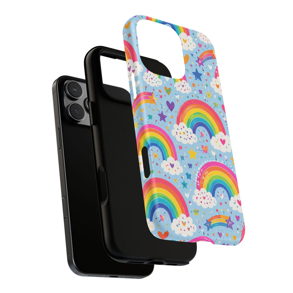 Rainbow Clouds Phone Case — Cute Pastel Rainbow Pattern Tough Case