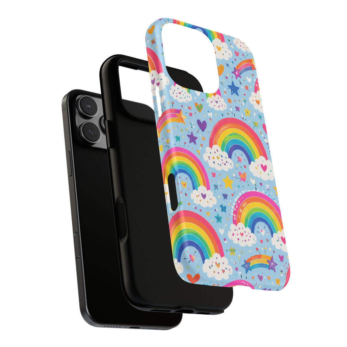 Rainbow Clouds Phone Case — Cute Pastel Rainbow Pattern Tough Case