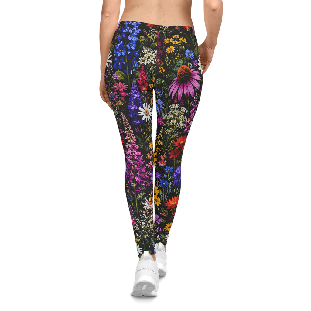 Floral Meadow Leggings – Vibrant Wildflower All-Over Print