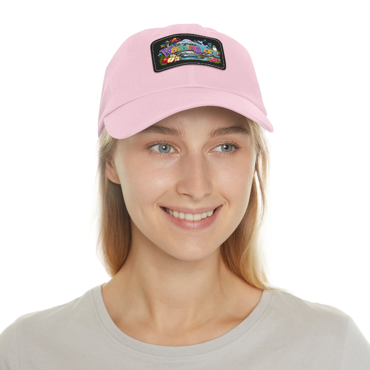 Washington State patch hat | leather rectangle dad hat