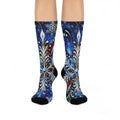 Snowflake Floral Crew Socks — Winter Holiday Cushion Socks
