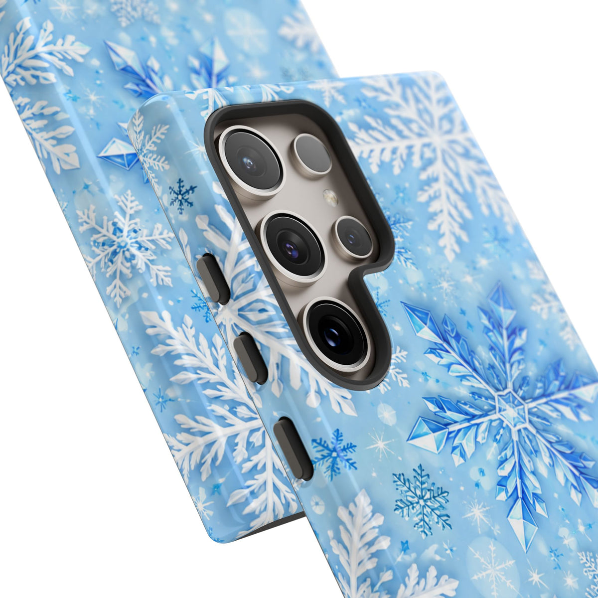Winter Snowflake Tough Phone Case — Blue Holiday Protective Cover