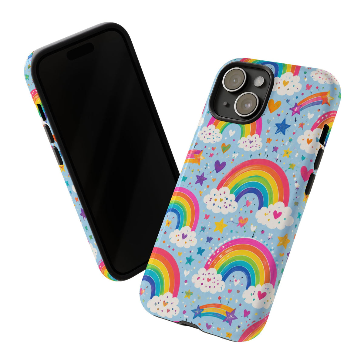 Rainbow Clouds Phone Case — Cute Pastel Rainbow Pattern Tough Case