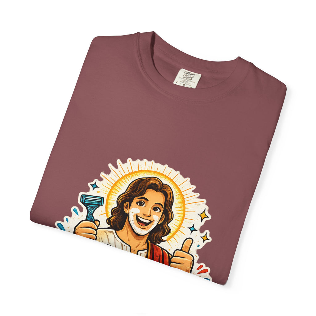 Jesus Shaves T-shirt | Retro Jesus Illustration, Shaving Theme
