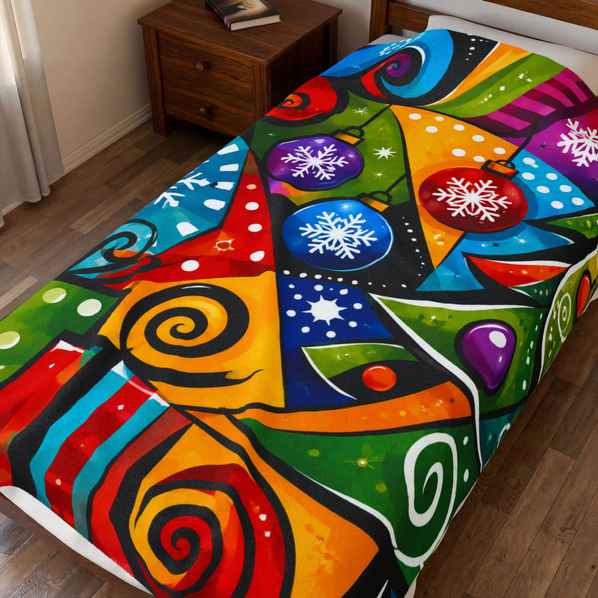 Christmas Ornaments Velveteen Plush Blanket