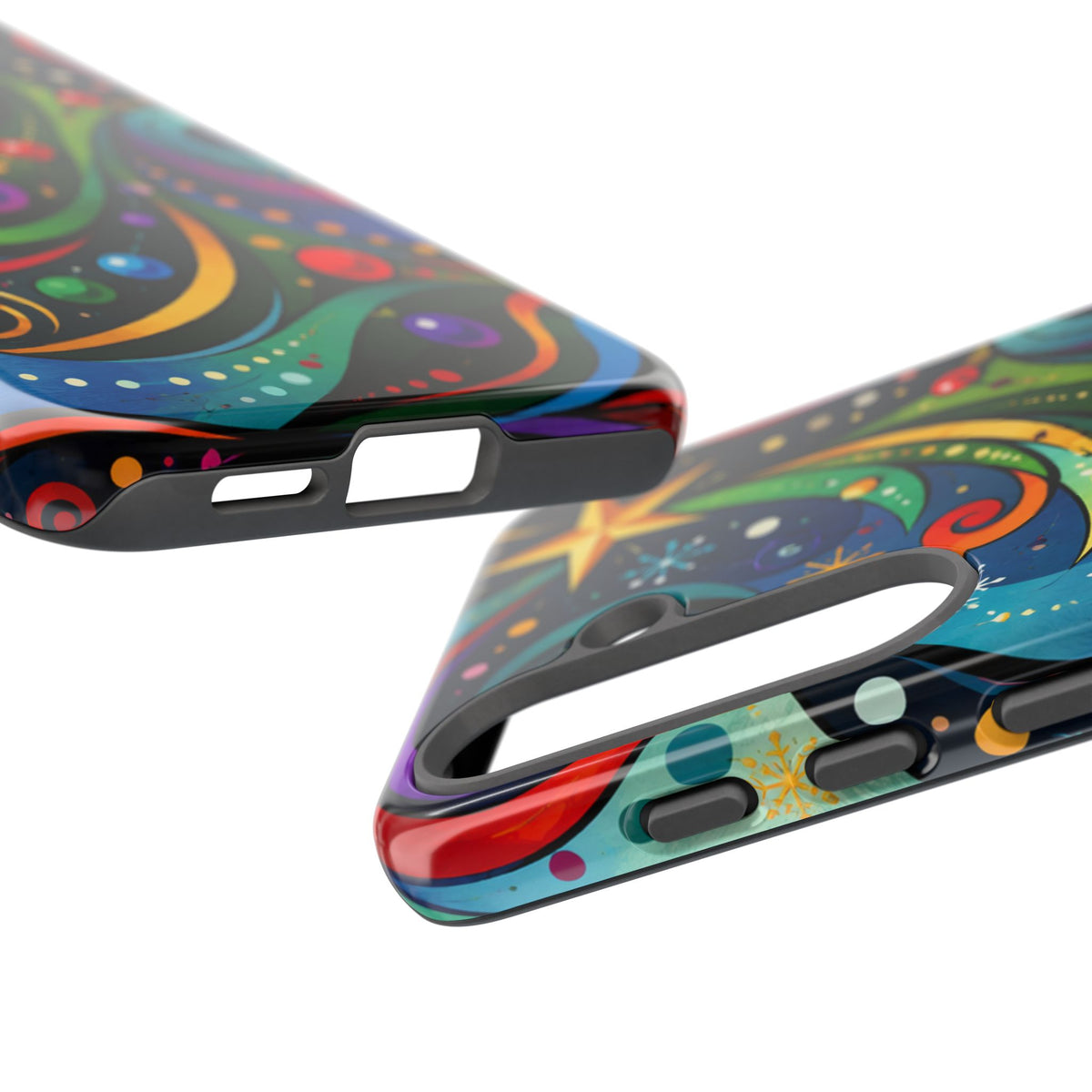 Colorful Swirl Christmas Tree Tough Phone Case