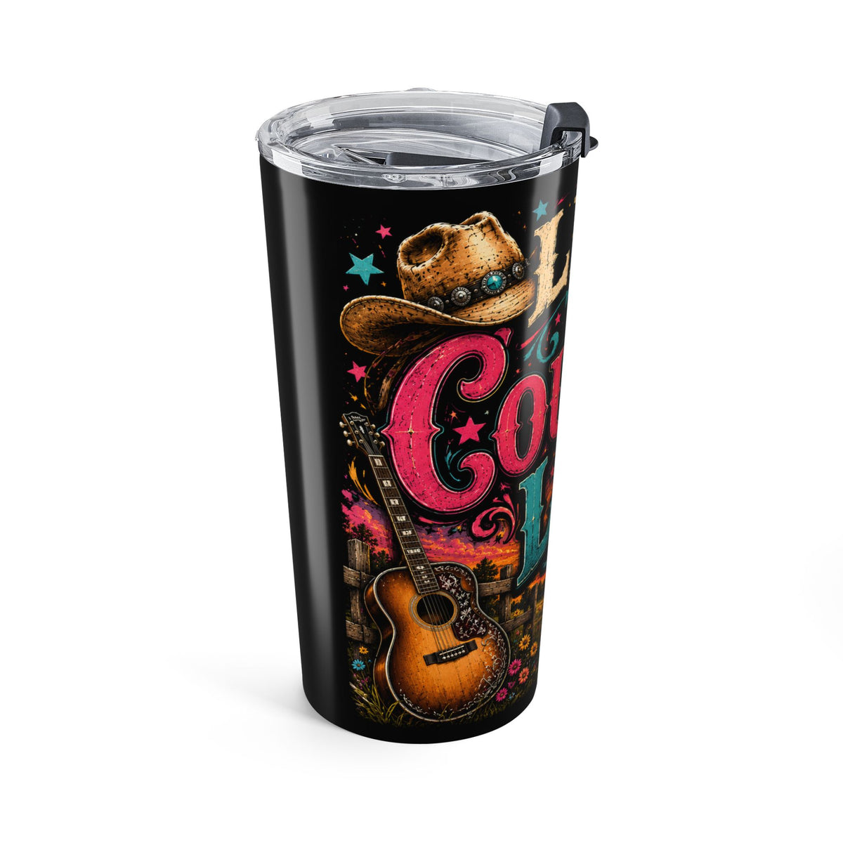 Living That Country Life Tumbler 20oz | Rustic Truck Farm Scene