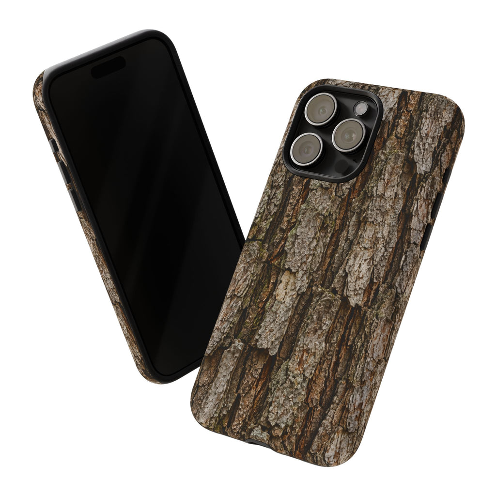 Bark Texture Phone Case - Rugged Woodland Camouflage for Nature Lovers