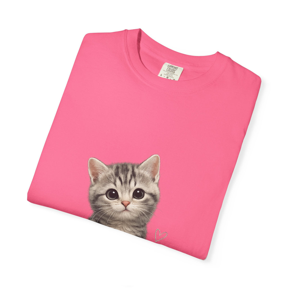 Smiling Tabby Kitten T-Shirt | Cute Cat Illustration