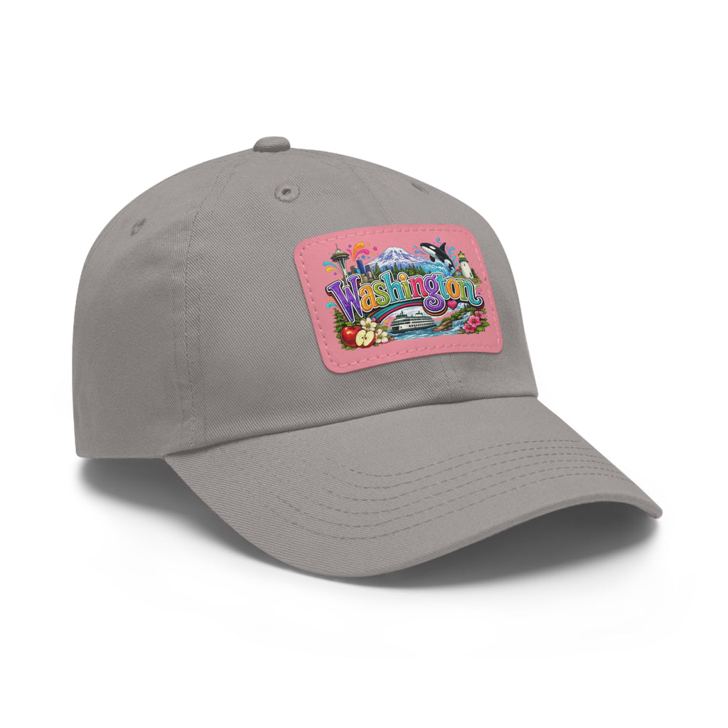 Washington State patch hat | leather rectangle dad hat