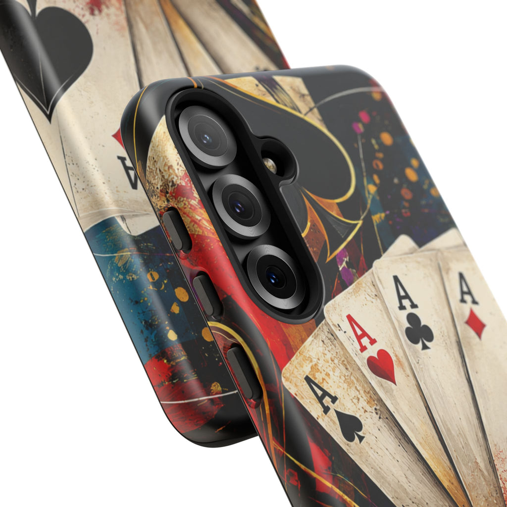 Casino Poker Ace Phone Case — Vintage Playing Cards & Chips Protective Cover