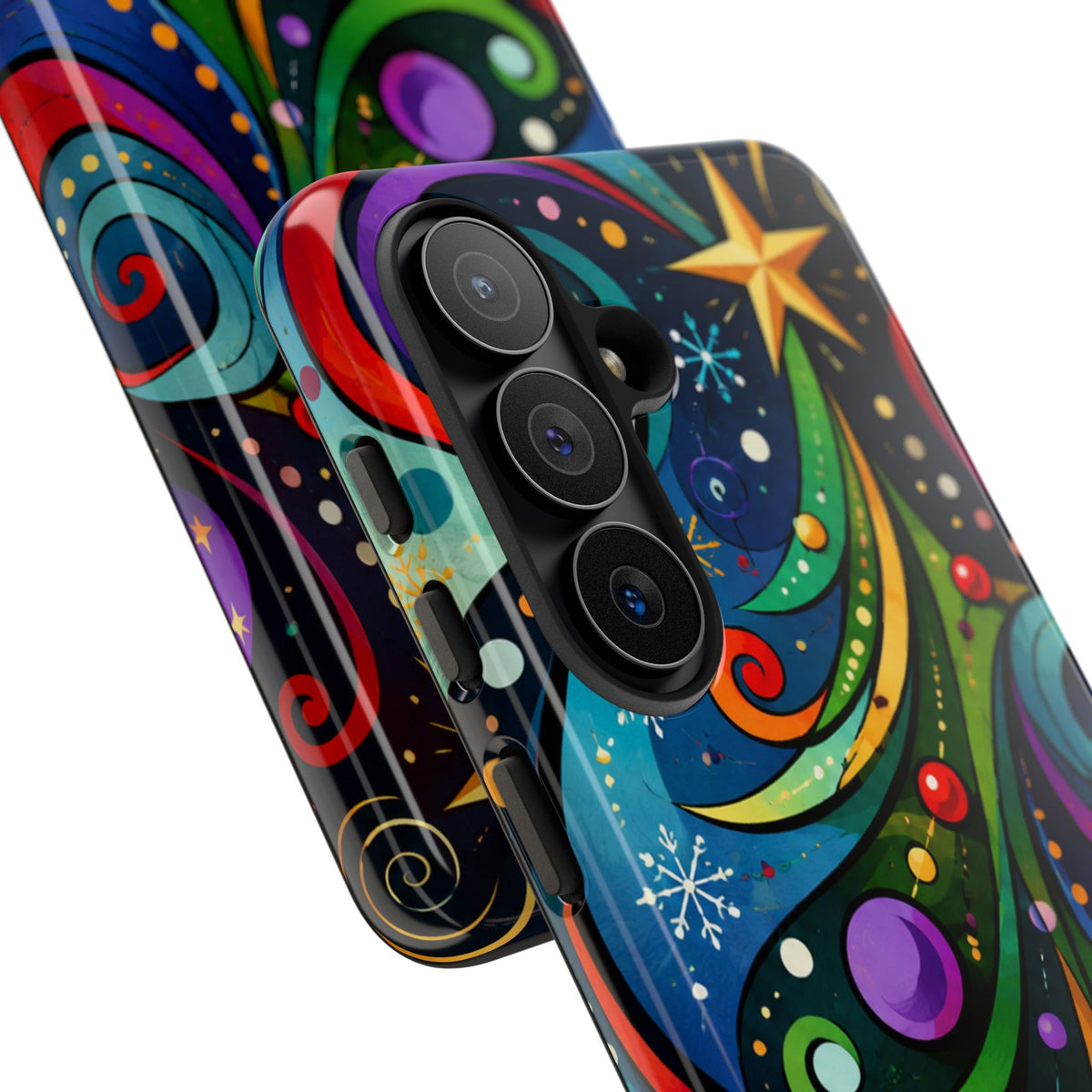 Colorful Swirl Christmas Tree Tough Phone Case