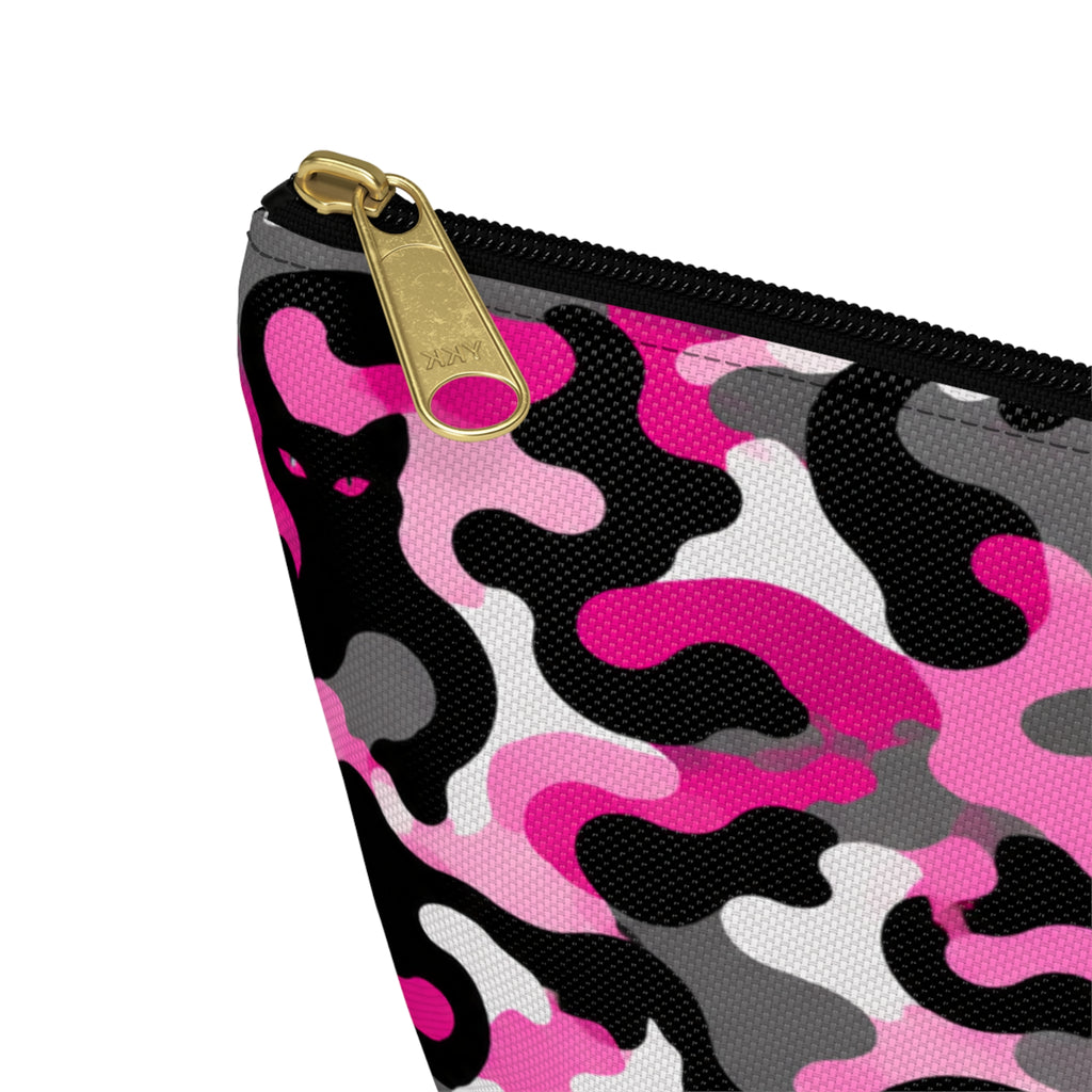 Pink Camouflage Cat Pattern Accessory Pouch