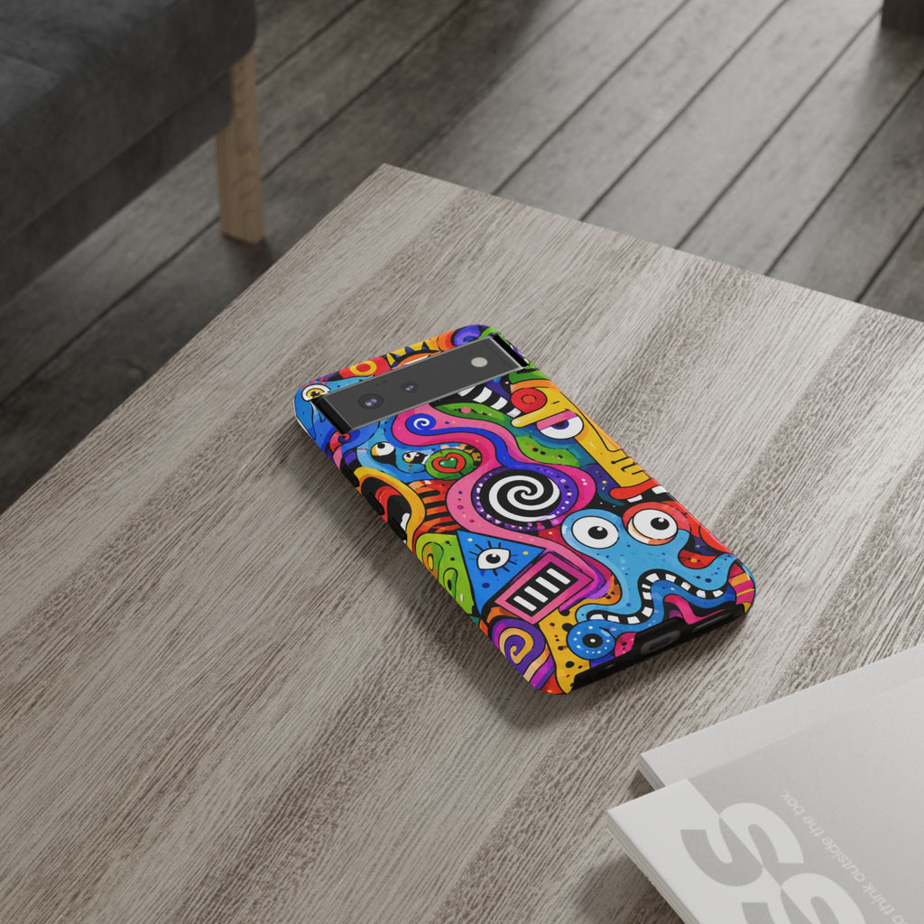 Colorful Abstract Doodle Tough Phone Case