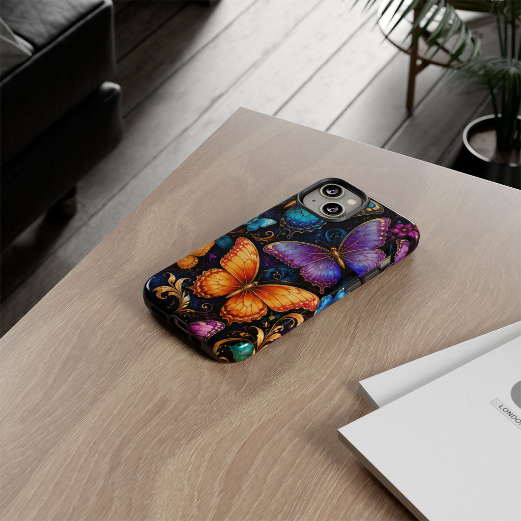 Butterfly Tough Phone Case — Colorful Floral Butterflies Protective Cover