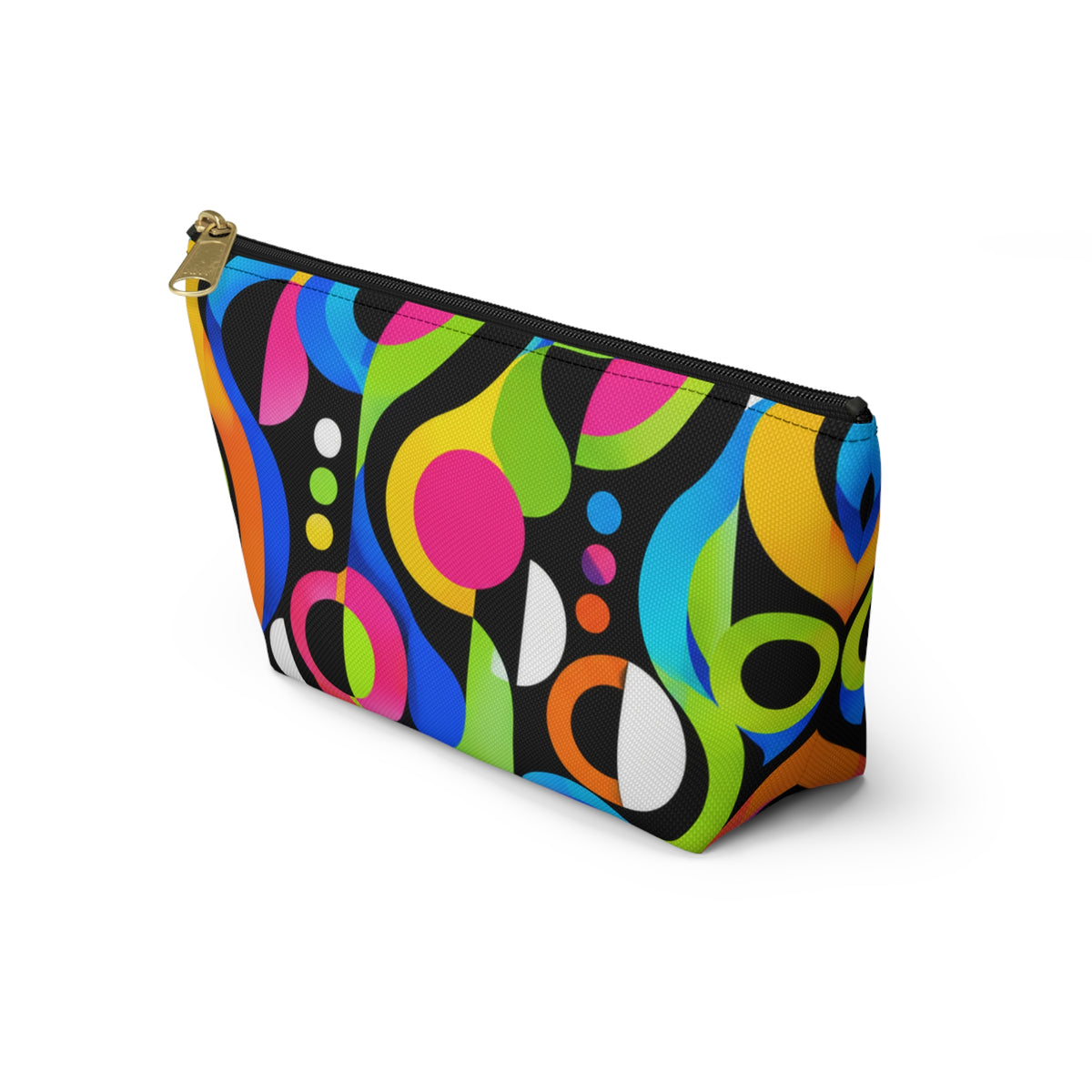 Retro Neon Geometric Accessory Pouch