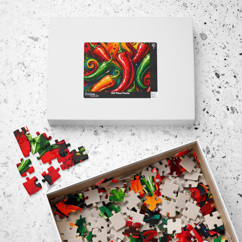 Spicy Peppers Jigsaw Puzzle — Colorful Chili Pepper Art Puzzle (110/252/520/1014 pcs)