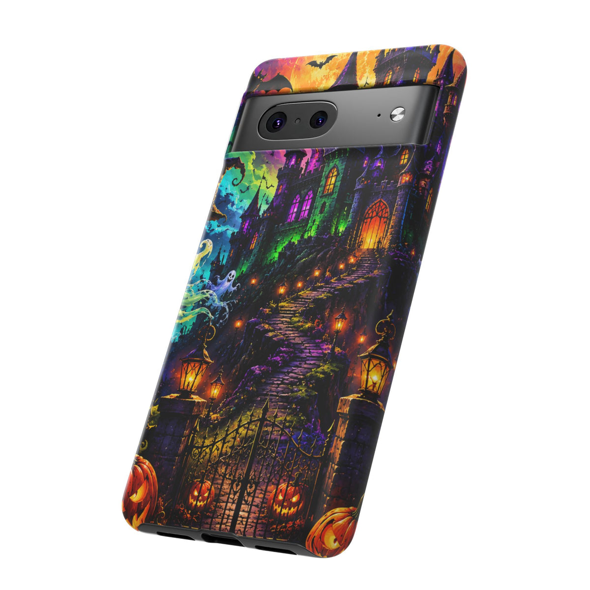 Halloween Haunted Castle Phone Case — Spooky Pumpkin & Ghost Tough Case