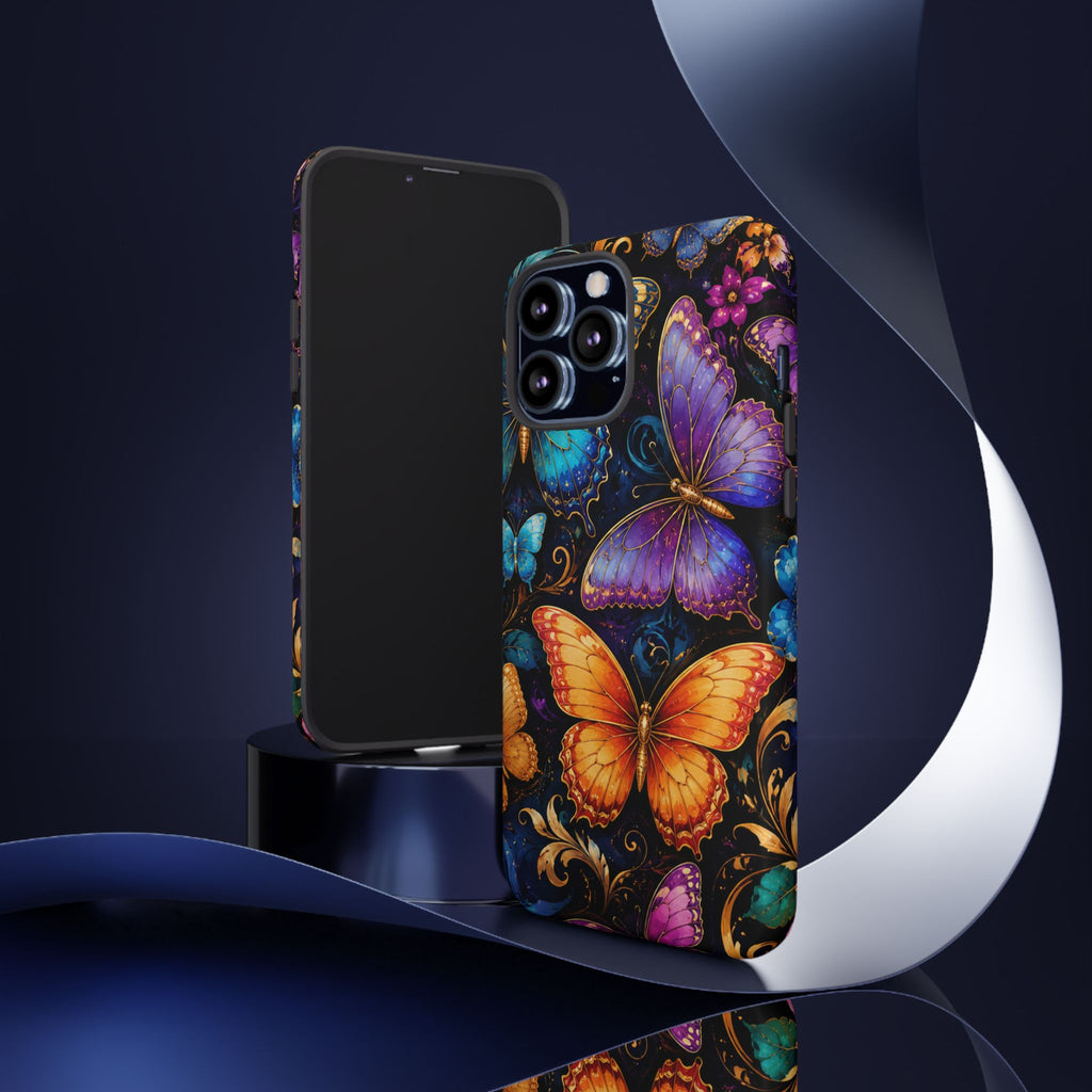 Butterfly Tough Phone Case — Colorful Floral Butterflies Protective Cover