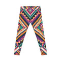 Boho Aztec Print Leggings — Colorful Geometric All-Over Print for Everyday Wear