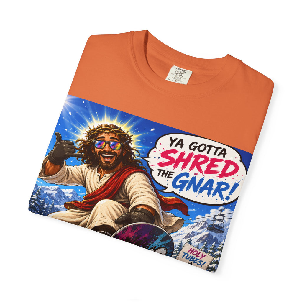 Jesus Skateboarding Shred the Gnar T-shirt | Christian Skateboard Design