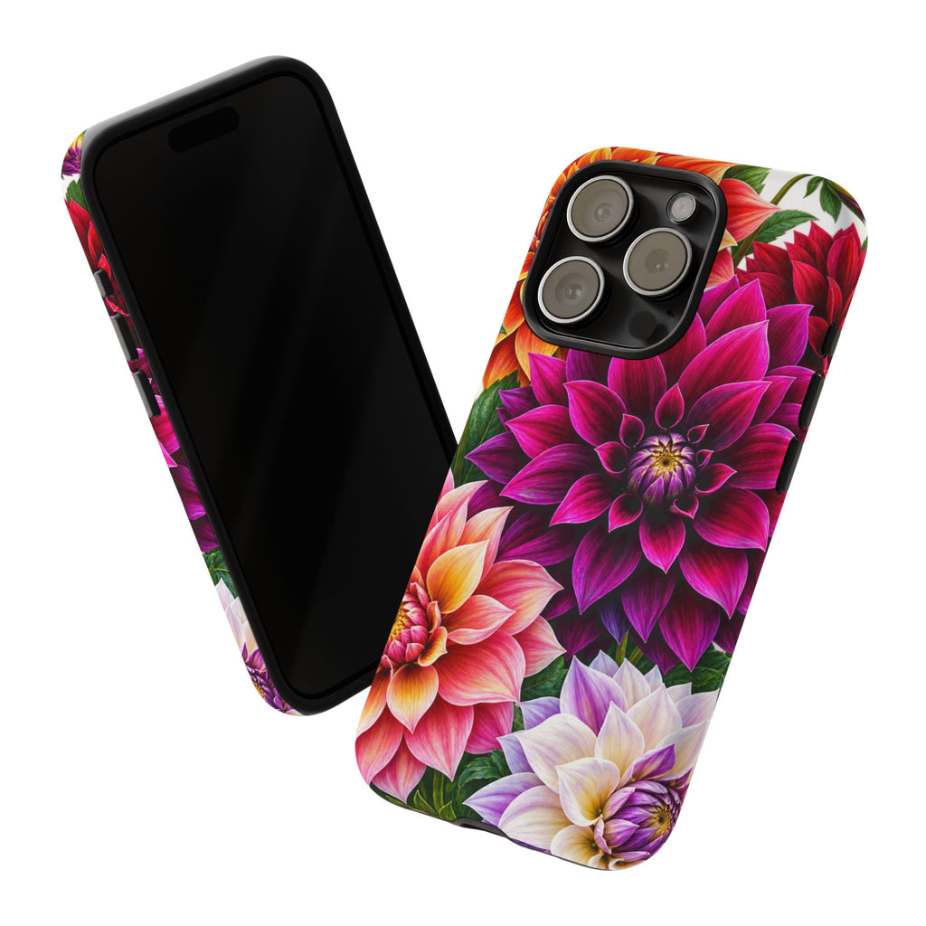 Floral Dahlia Tough Phone Case — Vibrant Protective Floral Phone Cover