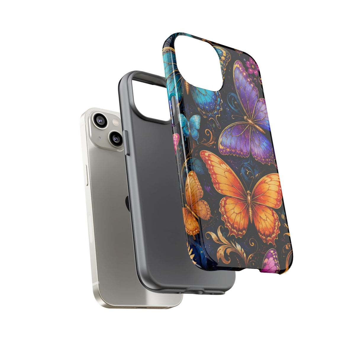 Butterfly Tough Phone Case — Colorful Floral Butterflies Protective Cover