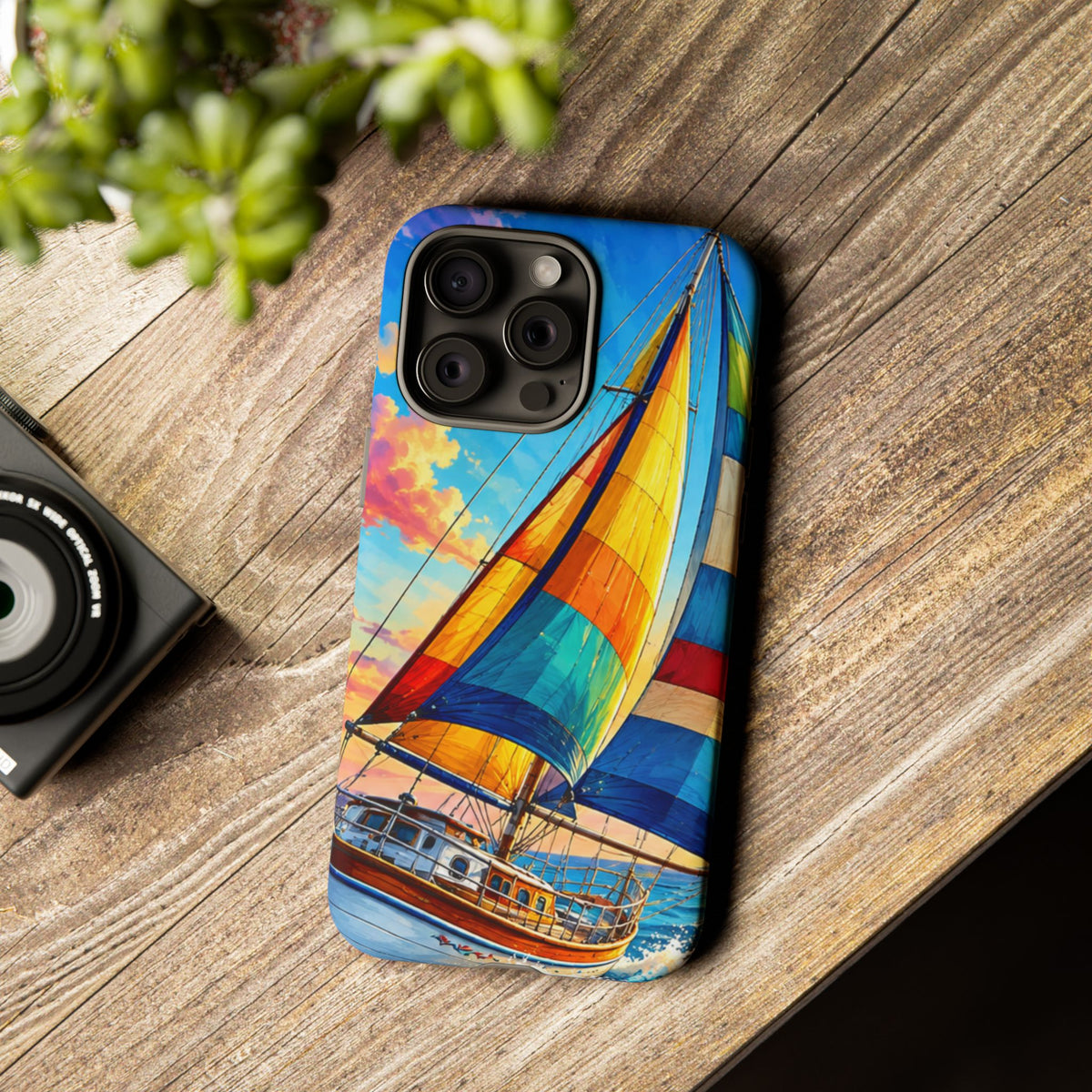 Sailboat Sunset Phone Case — Colorful Nautical iPhone Cover