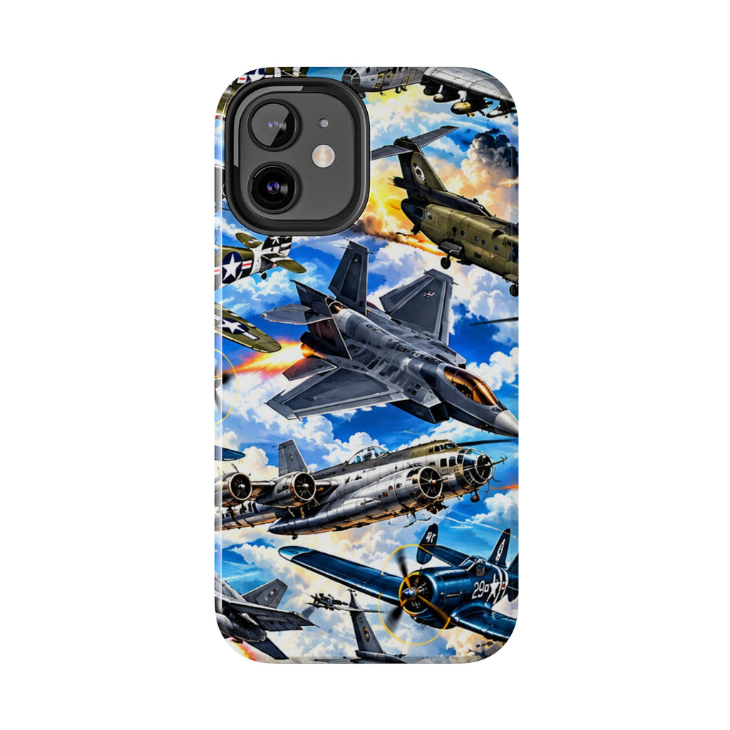 Military Aircraft Tough Phone Case – Vintage & Modern Jet Fighter Print