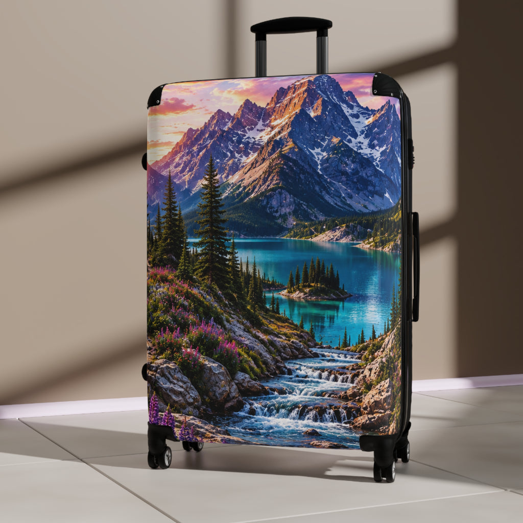 Mountain Lake Suitcase — Scenic Wilderness Carry-On Luggage