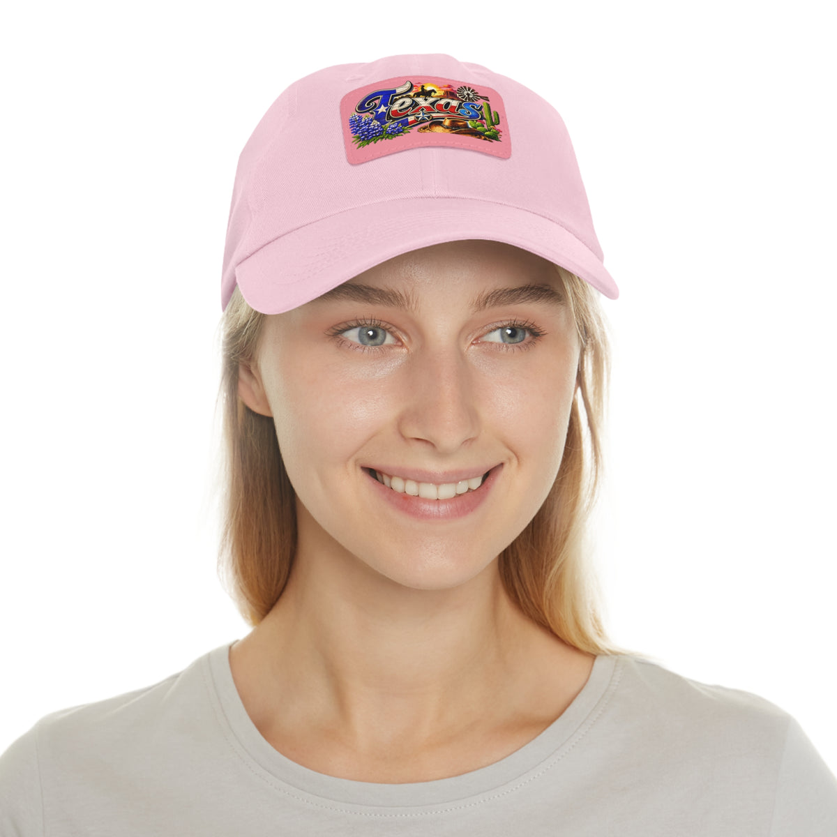Texas Leather Patch Dad Hat | Retro Lone Star Patch Cap