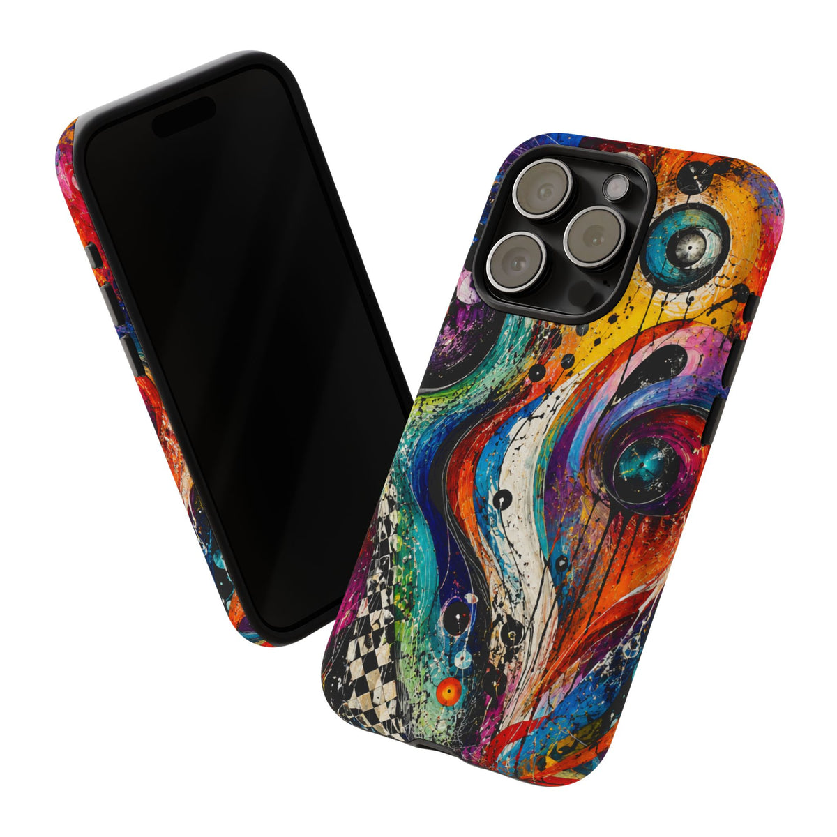 Abstract Cosmic Swirl Phone Case — Colorful Artistic iPhone Tough Case