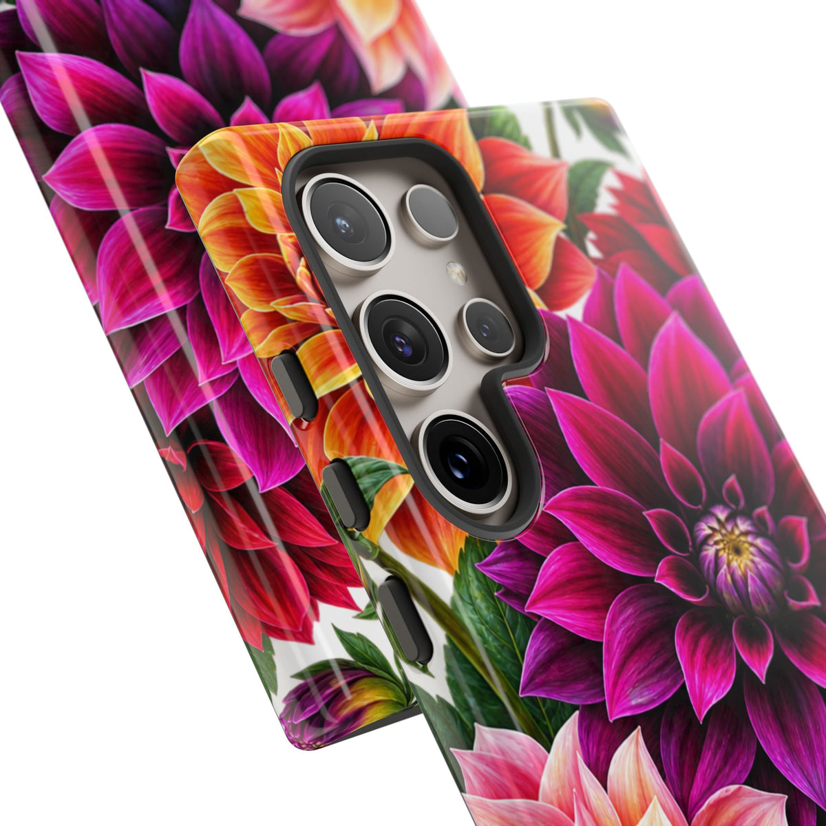 Floral Dahlia Tough Phone Case — Vibrant Protective Floral Phone Cover