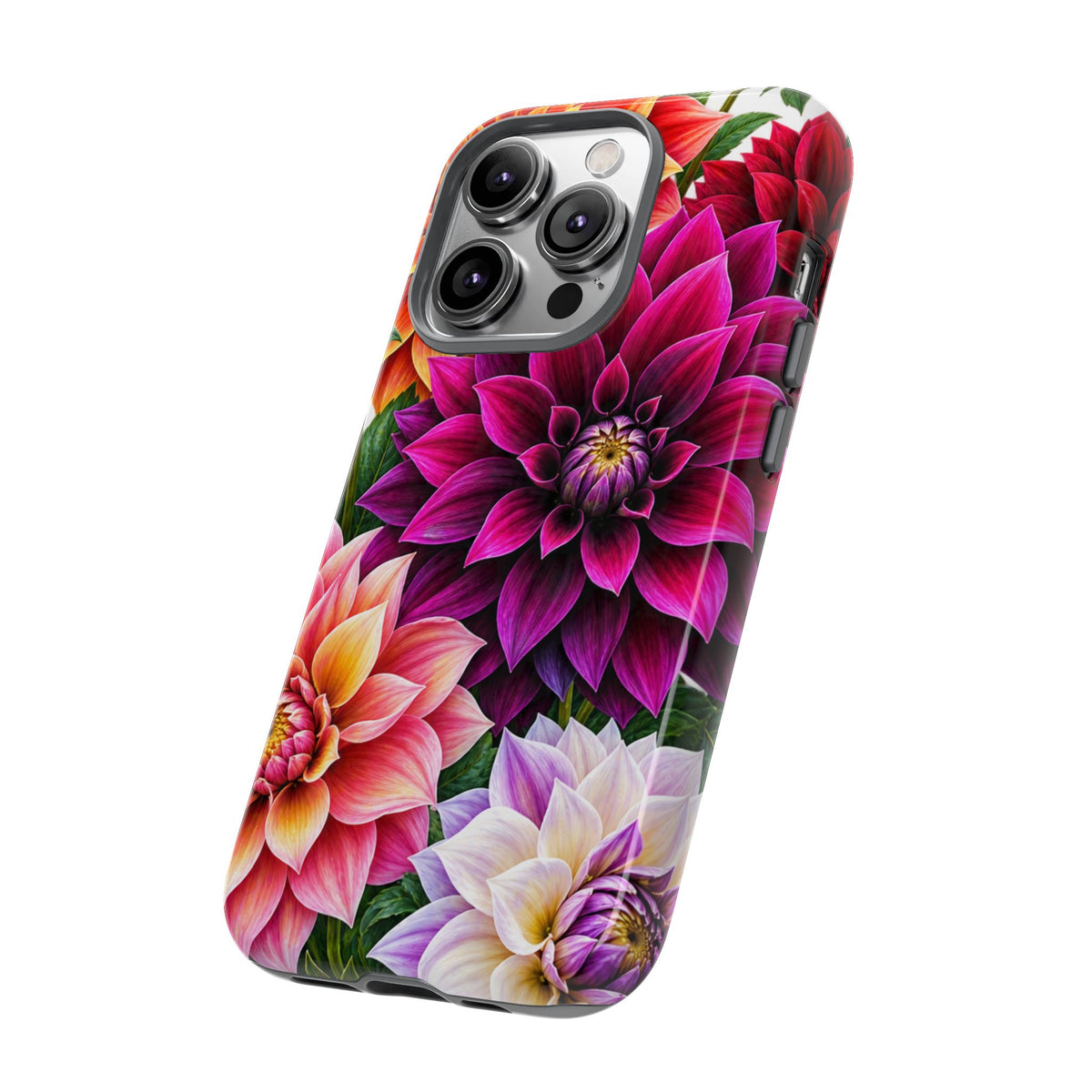 Floral Dahlia Tough Phone Case — Vibrant Protective Floral Phone Cover