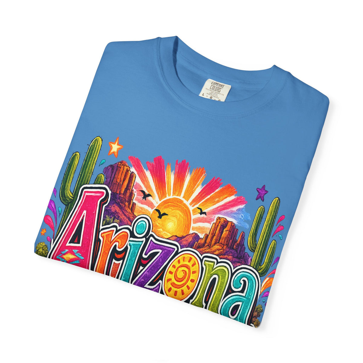 Arizona Desert Sunset T-shirt | Cactus, Saguaro, Floral Scenic Tee