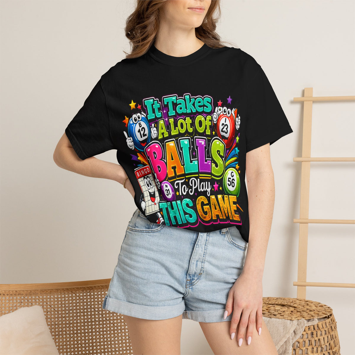 It Takes a Lot of Balls to Play This Game T-Shirt | Bingo Graphic