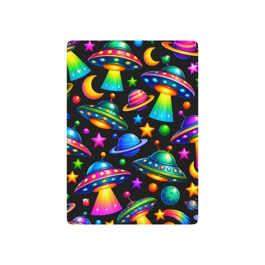 UFO Neon Poker Playing Cards — Retro Space-Themed Card Deck for Game Night