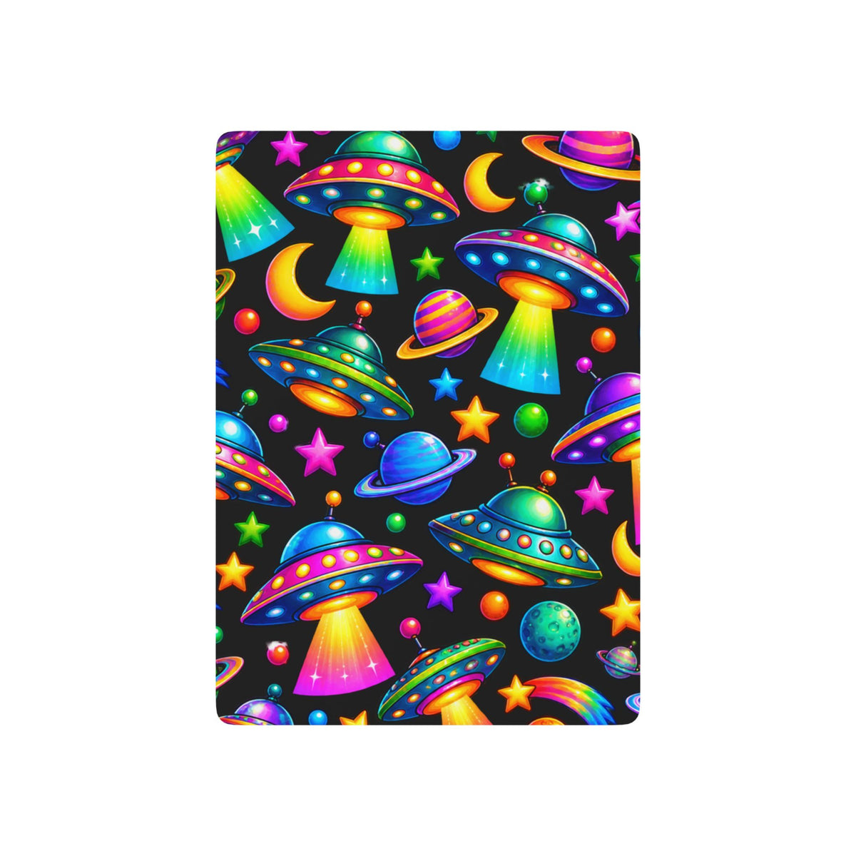 UFO Neon Poker Playing Cards — Retro Space-Themed Card Deck for Game Night
