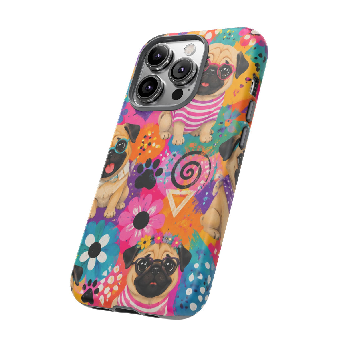 Pug Pop Art Phone Case — Colorful Pug Pattern Tough Case